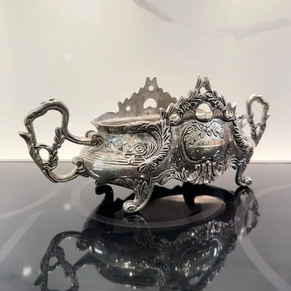 Godinger Silverplate Double Jardiniere Cachepot Centerpiece w/ Removable Liner